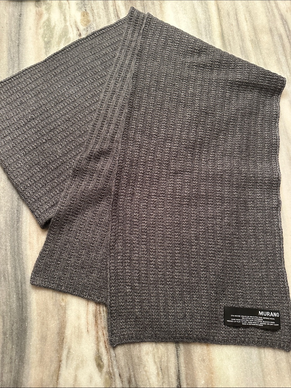 MURANO WOOL/COTTON/CASHMERE HEATHER GREY SCARF